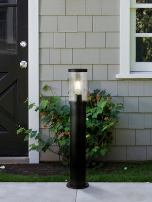 Searchlight Electric Bakerloo Outdoor Post - Black Metal & Polycarbonate 8631-730