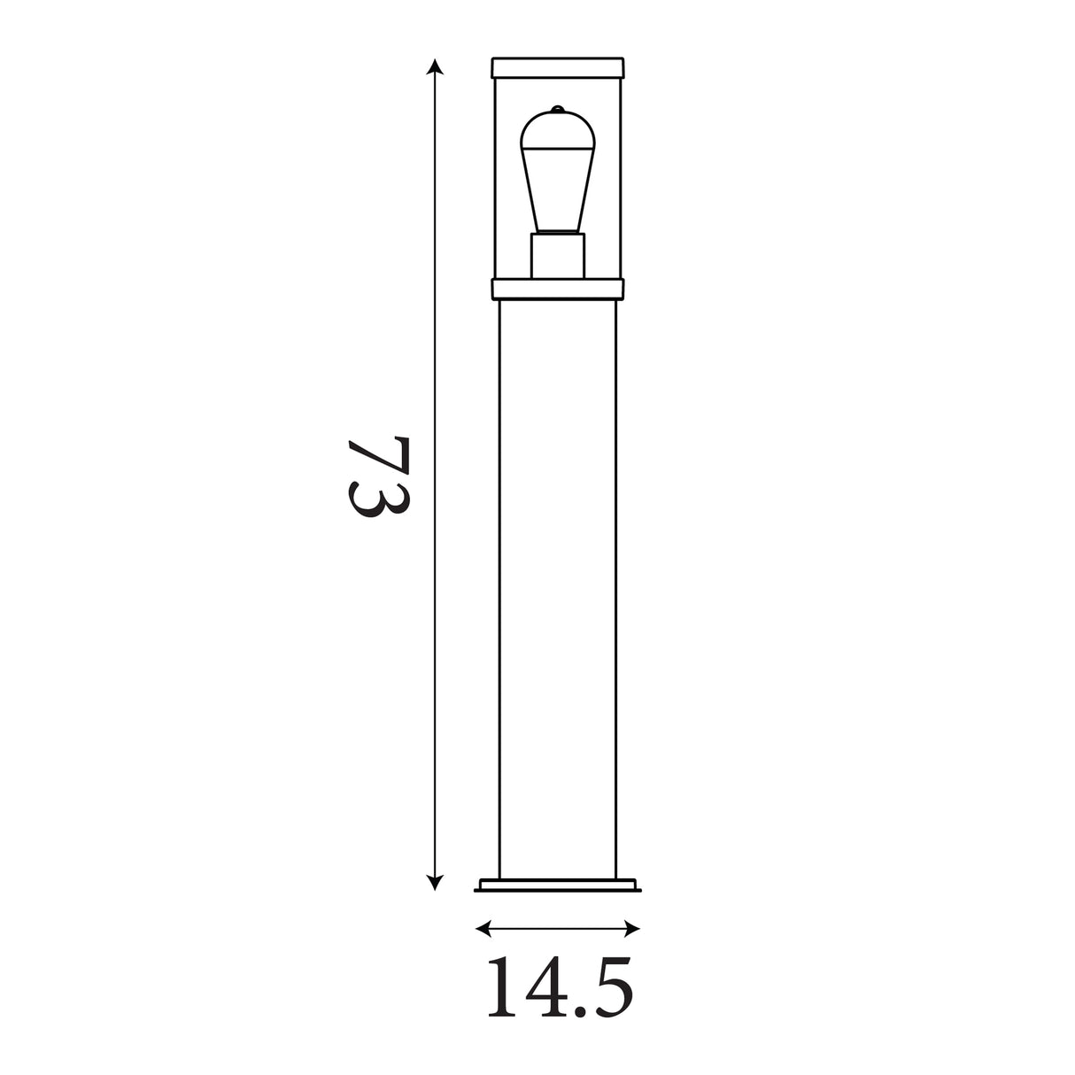 Searchlight Electric Bakerloo Outdoor Post - Black Metal & Polycarbonate 8631-730