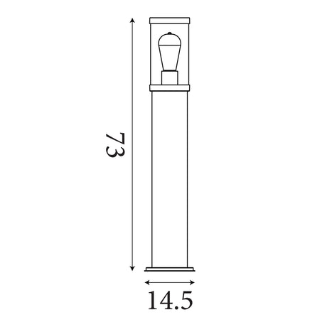 Searchlight Electric Bakerloo Outdoor Post - Black Metal & Polycarbonate 8631-730