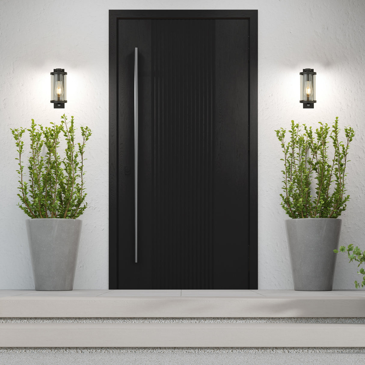Searchlight Electric Bakerloo Outdoor Wall Light - Black Metal & Polycarbonate 8631BK