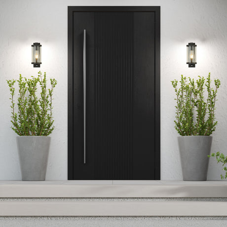 Searchlight Electric Bakerloo Outdoor Wall Light - Black Metal & Polycarbonate 8631BK