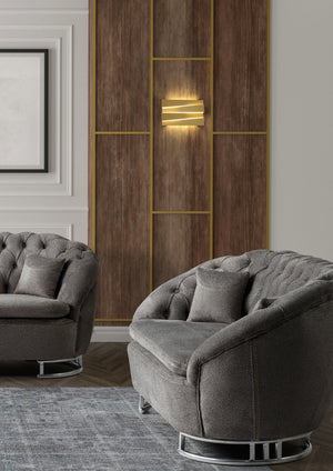 Searchlight Electric Section LED Wall Light, Sand Gold Metal 86410GO