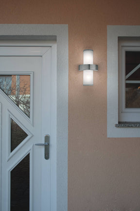 Eglo EU Beverly Stainless Steel Metal IP44 Outdoor Wall Light, (D) 20cm