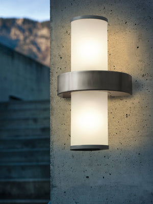 Eglo EU Beverly Stainless Steel Metal IP44 Outdoor Wall Light, (D) 20cm