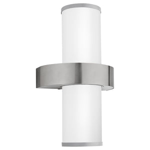 Eglo EU Beverly Stainless Steel Metal IP44 Outdoor Wall Light, (D) 20cm
