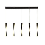 Paddle 5Lt Bar Pendant - Black Metal & Opal Silicon