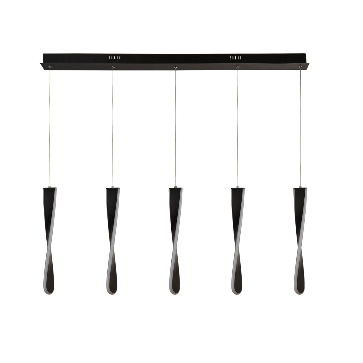 Searchlight Electric Paddle 5Lt Bar Pendant - Black Metal & Opal Silicon 8675-5BK