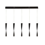 Searchlight Electric Paddle 5Lt Bar Pendant - Black Metal & Opal Silicon 8675-5BK