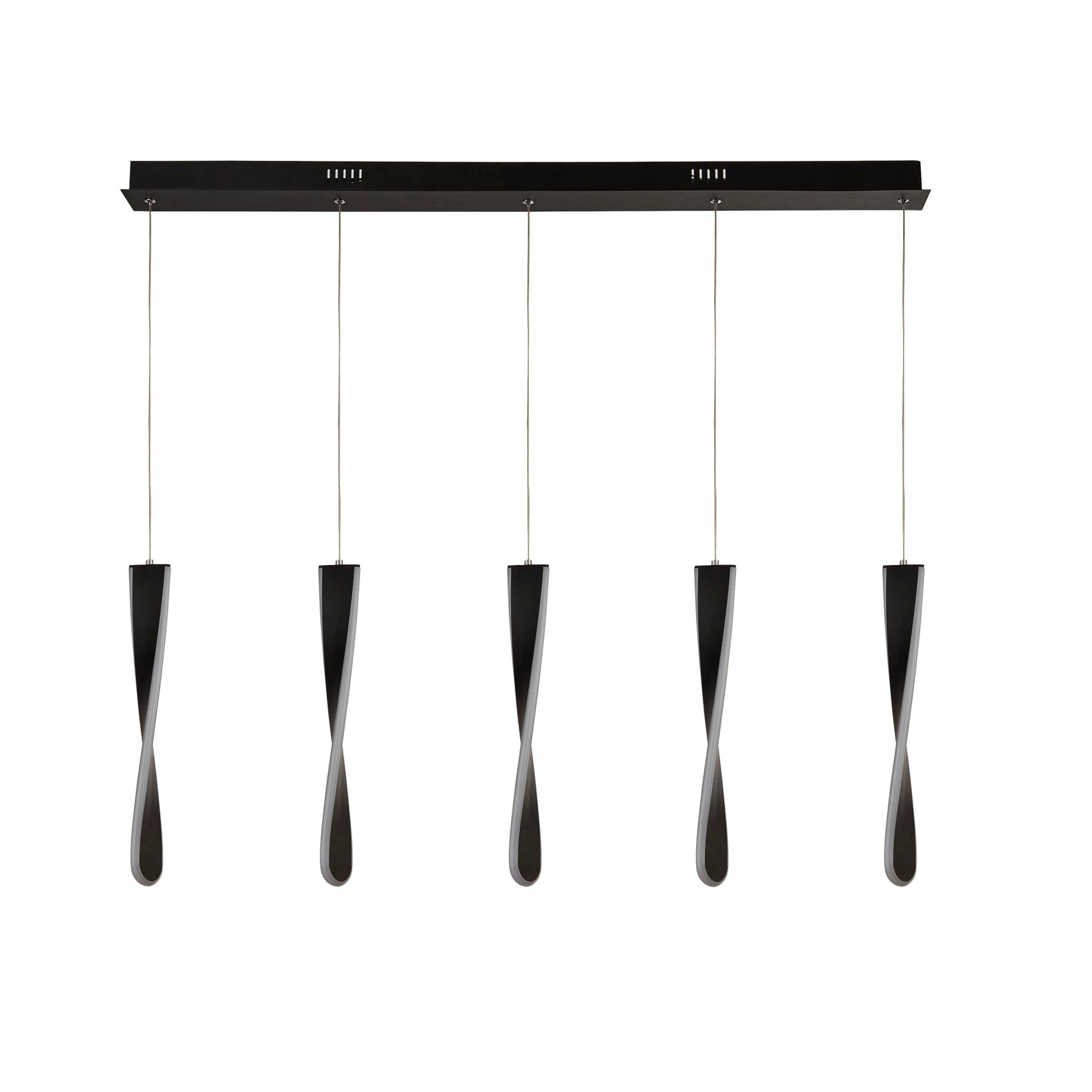 Searchlight Electric Paddle 5Lt Bar Pendant - Black Metal & Opal Silicon 8675-5BK