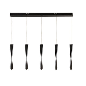 Searchlight Electric Paddle 5Lt Bar Pendant - Black Metal & Opal Silicon 8675-5BK
