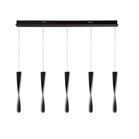 Searchlight Electric Paddle 5Lt Bar Pendant - Black Metal & Opal Silicon 8675-5BK