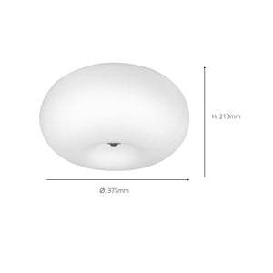 Eglo EU OPTICA Wall or Ceiling Light – Satin Nickel & Opal Glass, E27, Indoor Lighting