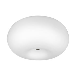 Eglo EU OPTICA Wall or Ceiling Light – Satin Nickel & Opal Glass, E27, Indoor Lighting