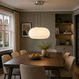 Eglo EU OPTICA Pendant Ceiling Light – Satin Nickel & Opal Glass, E27, Height Adjustable, Indoor Lighting