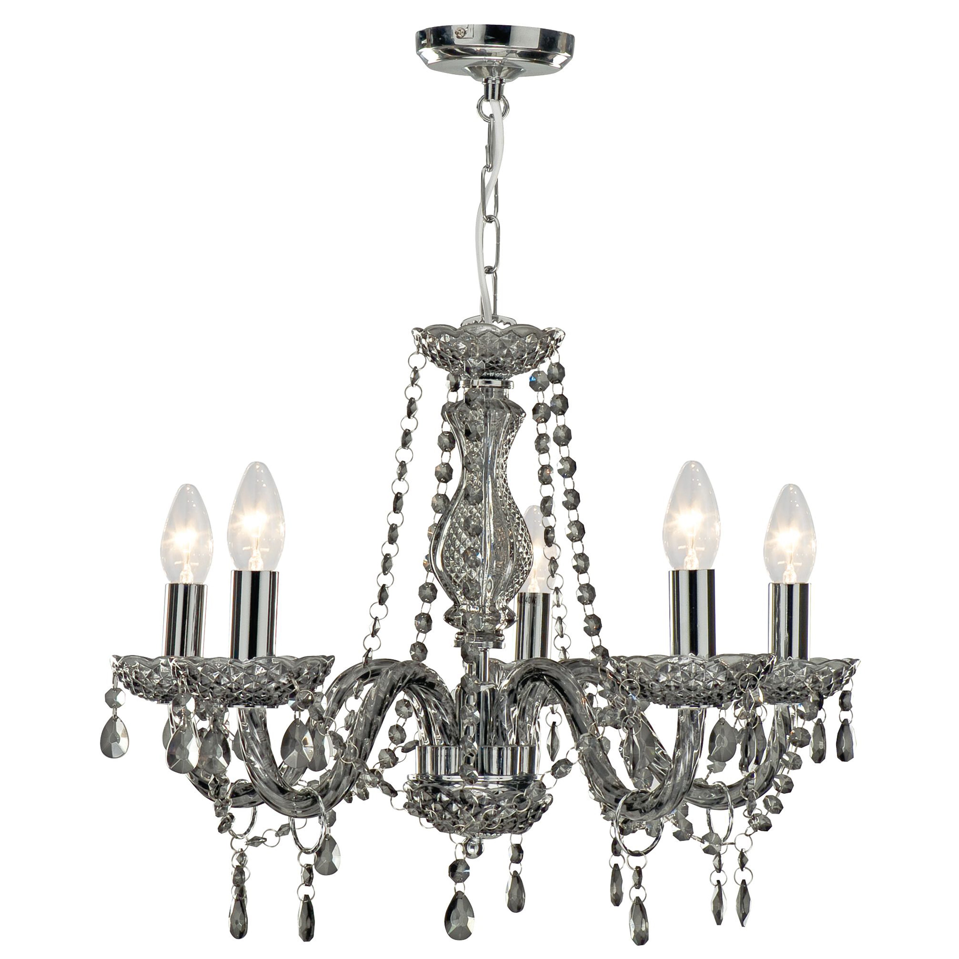 Marie Therese 5Lt Pendant - Smoked Grey Glass