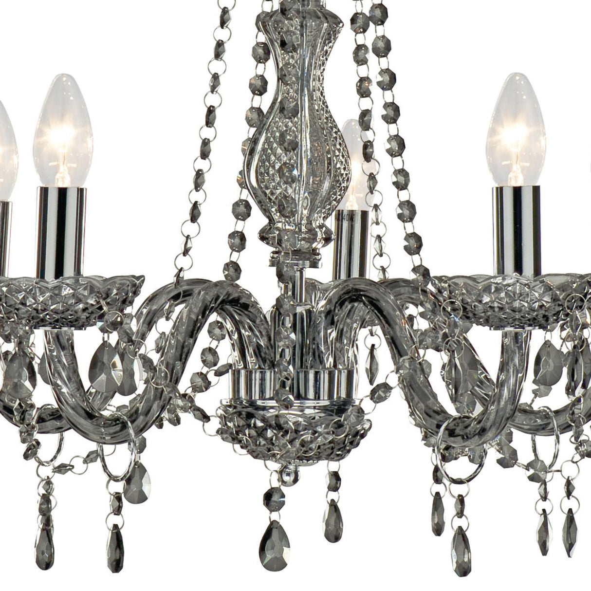 Searchlight Electric Marie Therese 5Lt Pendant - Smoked Grey Glass 8695-5GY