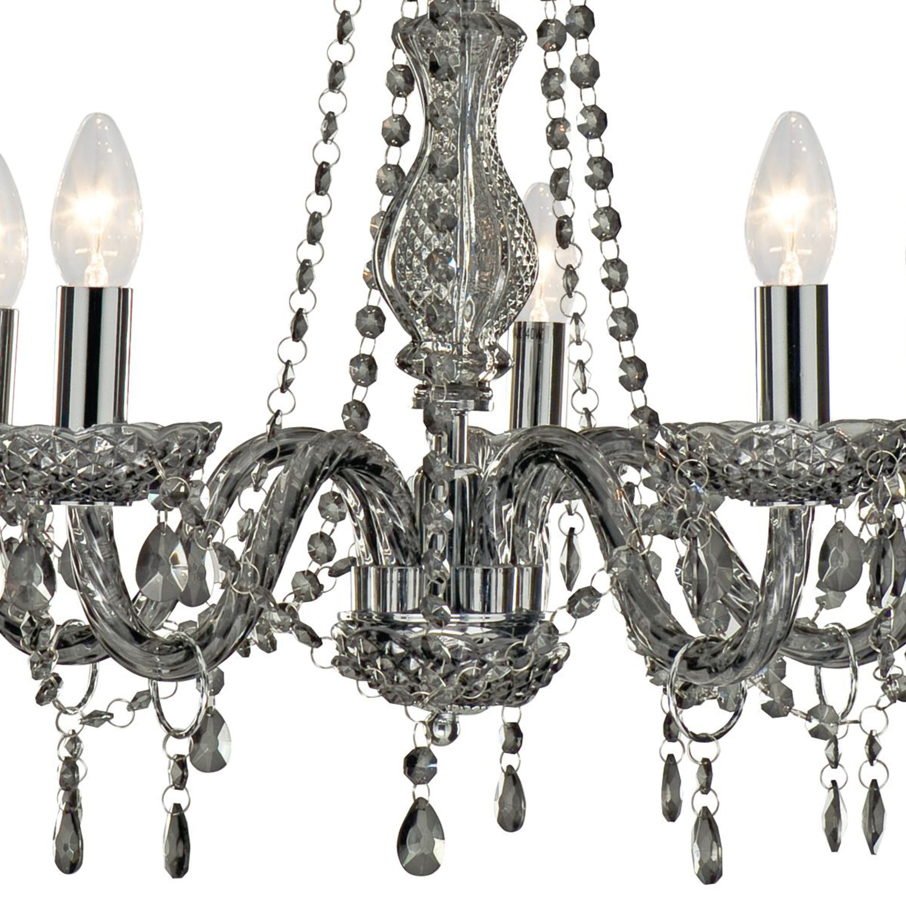 Searchlight Electric Marie Therese 5Lt Pendant - Smoked Grey Glass 8695-5GY
