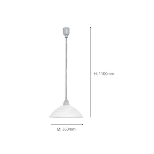 Eglo EU Lord 2 Plastic & Glass Grey Height-Adjustable Single Pendant