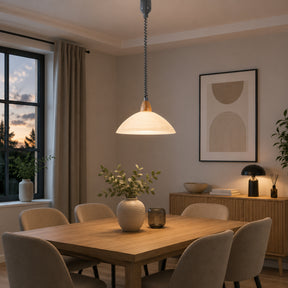 Eglo EU Lord 2 Plastic & Glass Silver Height-Adjustable Single Pendant