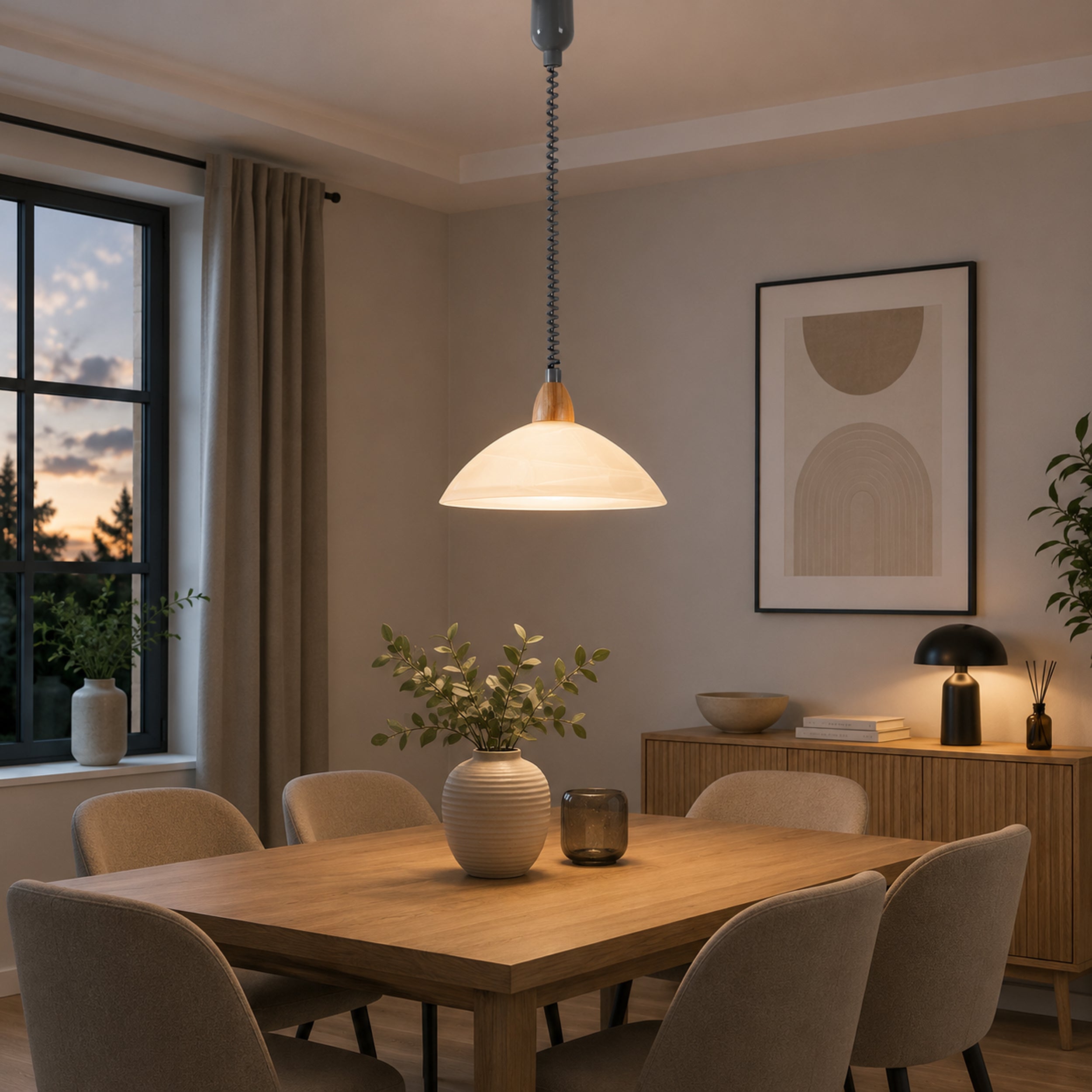 Eglo EU Bocadella Black Steel Vintage Exposed 9-Light Pendant