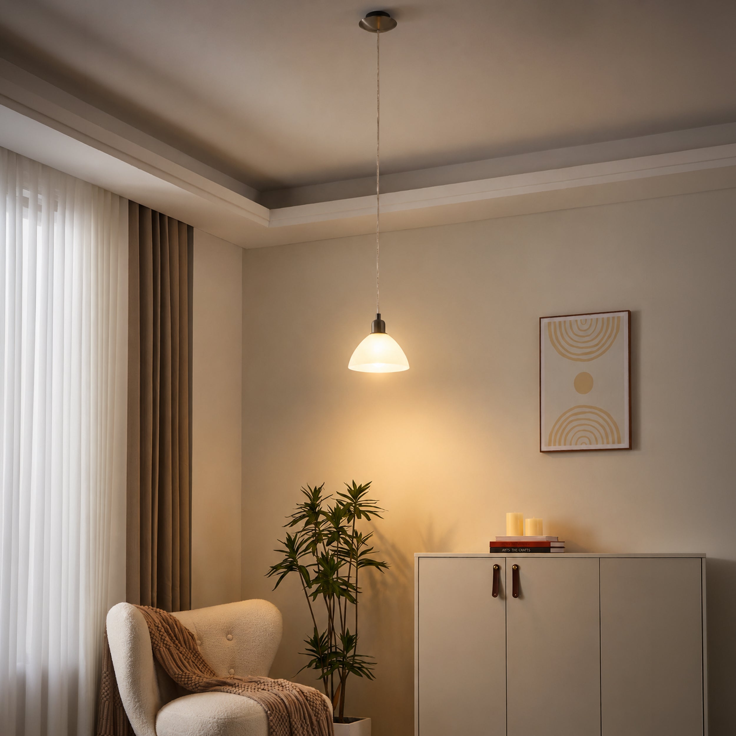 Eglo EU PALMERA Bathroom Wall Light – Satin Nickel Steel, Opal Glass, E14, IP44 Bathroom Lighting