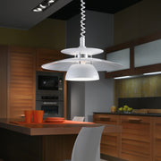 Eglo EU Brenda Pendant Ceiling Light – White & Chrome Finish, Height Adjustable, E27, Indoor Lighting