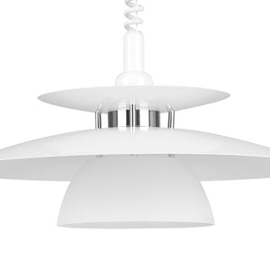 Eglo EU Brenda Pendant Ceiling Light – White & Chrome Finish, Height Adjustable, E27, Indoor Lighting