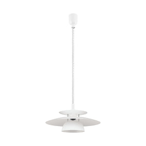 Eglo EU Brenda Pendant Ceiling Light – White & Chrome Finish, Height Adjustable, E27, Indoor Lighting