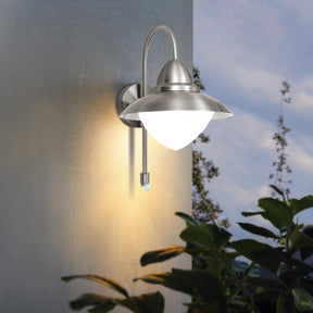 Eglo EU Sidney Stainless Steel Classic Outdoor Wall Light With Motion Sensor