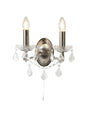 Paris 2Lt Wall Light - Satin Silver & Clear Crystal Drops