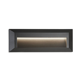 Ankle Outdoor Wall Light - Dark Grey Metal & Frosted Glass