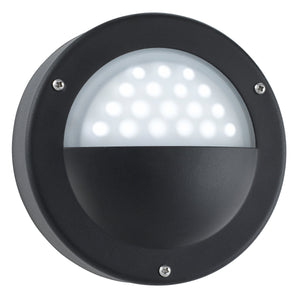 Bangor LED Outdoor Flush  -  Black & Polycarbonate, IP44
