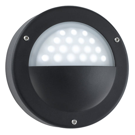 Bangor LED Outdoor Flush  -  Black & Polycarbonate, IP44
