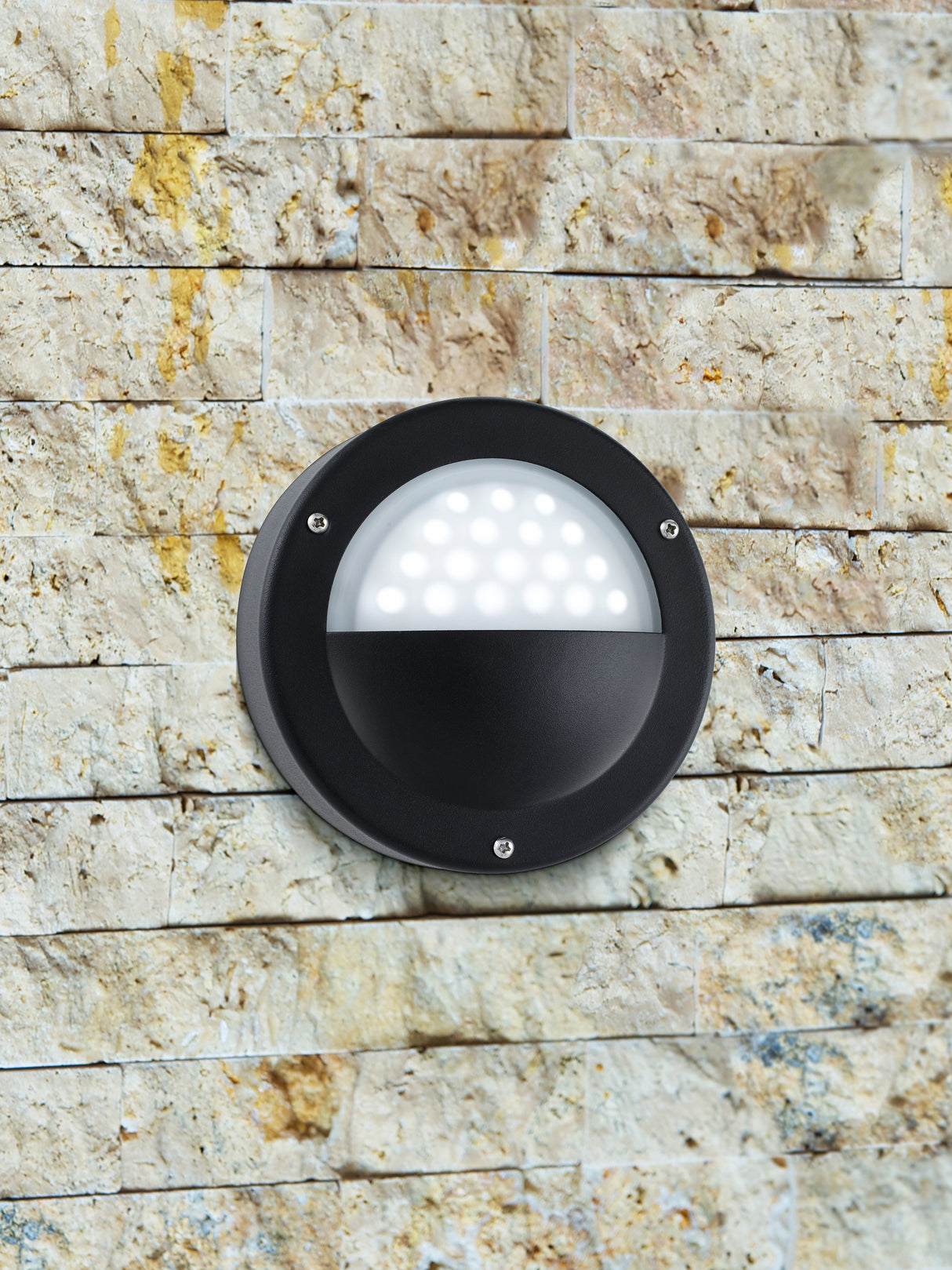 Searchlight Electric Bangor LED Outdoor Flush  -  Black & Polycarbonate, IP44 8744BK