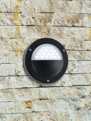 Searchlight Electric Bangor LED Outdoor Flush  -  Black & Polycarbonate, IP44 8744BK