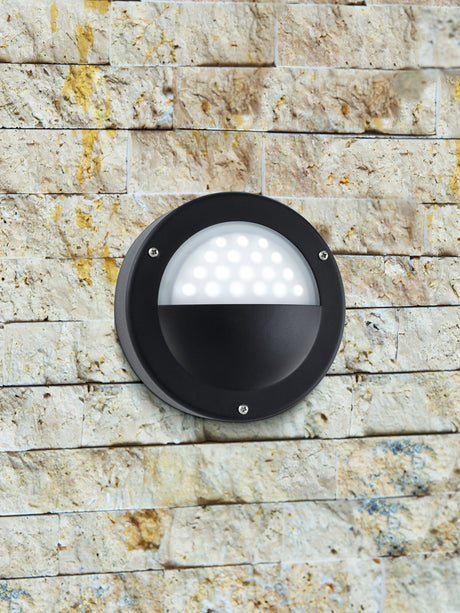 Searchlight Electric Bangor LED Outdoor Flush  -  Black & Polycarbonate, IP44 8744BK