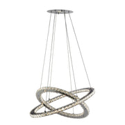 Clover 2Lt LED Ring Pendant - Chrome & Clear Glass