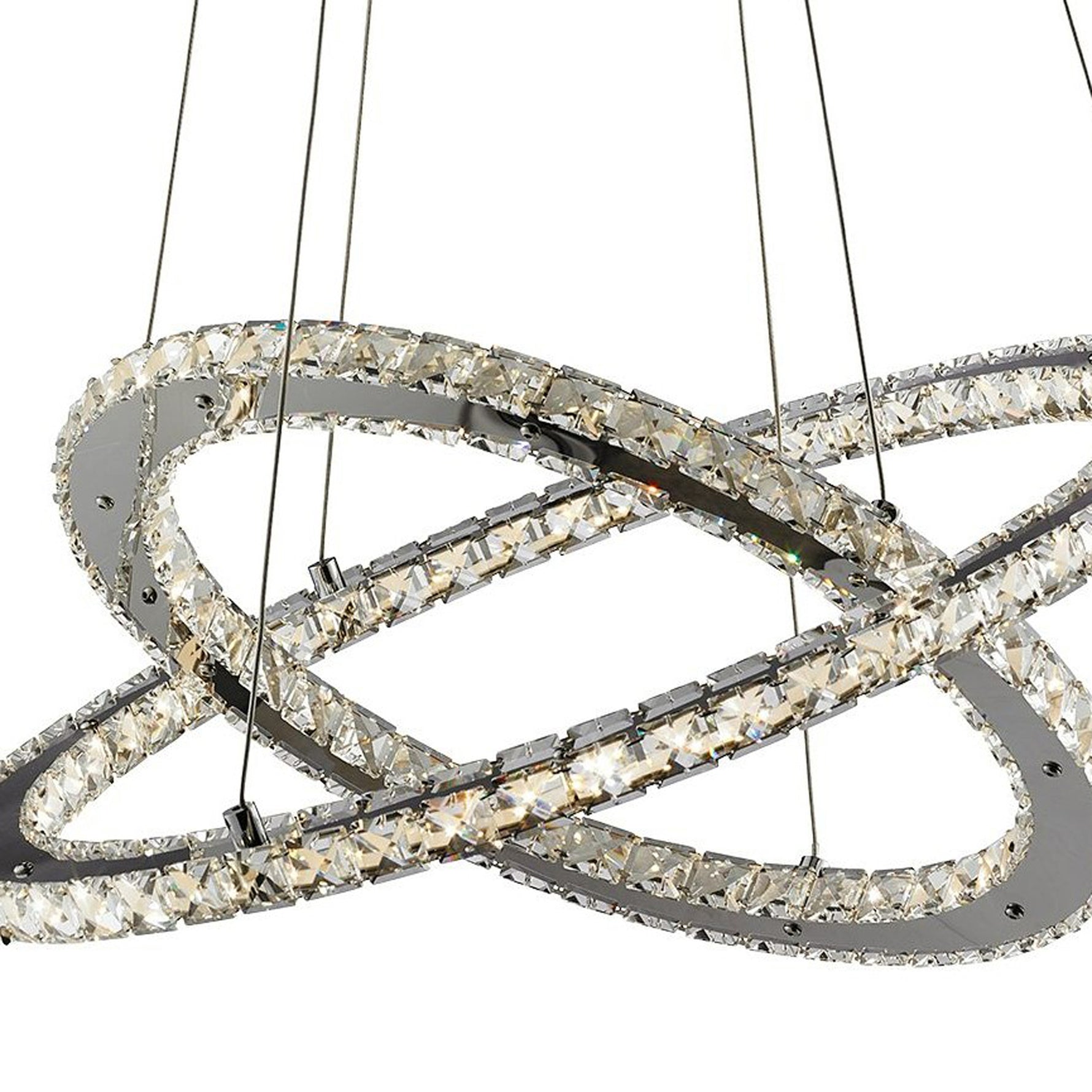 Searchlight Electric Clover 2Lt LED Ring Pendant - Chrome & Clear Glass 8757-168CC
