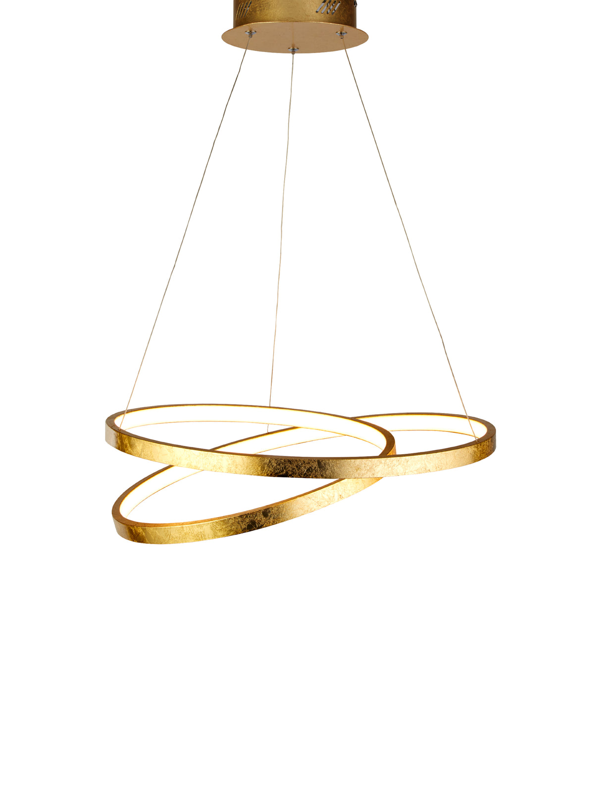 Float  Pendant  - Gold Leaf Metal & Opal