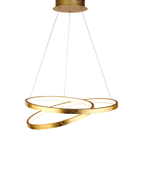 Float  Pendant  - Gold Leaf Metal & Opal