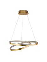Searchlight Electric Float  Pendant  - Gold Leaf Metal & Opal 8761GO