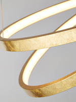 Searchlight Electric Float  Pendant  - Gold Leaf Metal & Opal 8761GO