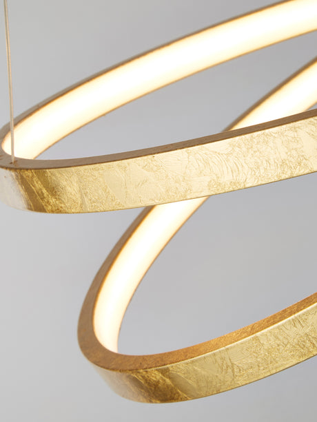 Searchlight Electric Float  Pendant  - Gold Leaf Metal & Opal 8761GO