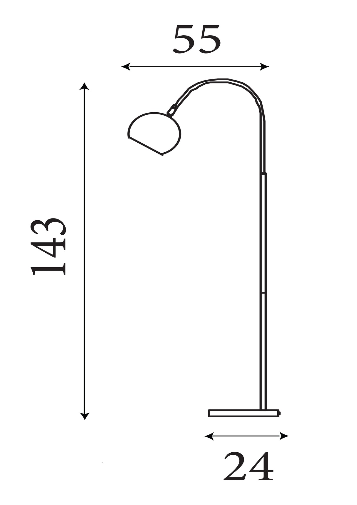 Searchlight Electric Calumn Floor Lamp - Matt Black Metal 88011BK