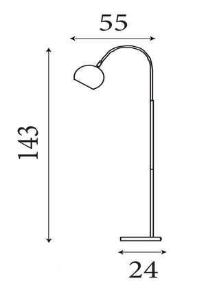 Searchlight Electric Calumn Floor Lamp - Matt Black Metal 88011BK