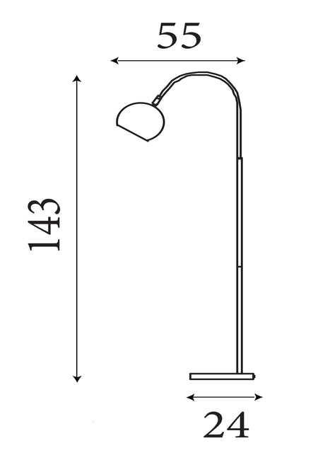 Searchlight Electric Calumn Floor Lamp - Matt Black Metal 88011BK