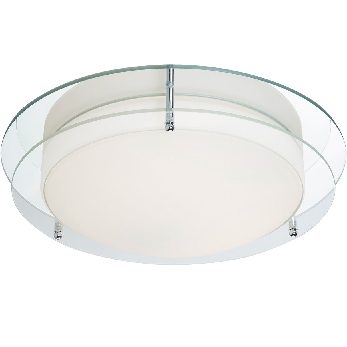 Limerick Flush  -  Chrome, Mirror, Opal Glass, IP44