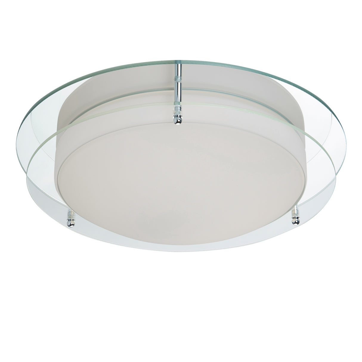 Searchlight Electric Limerick Flush  -  Chrome, Mirror, Opal Glass, IP44 8803-36CC