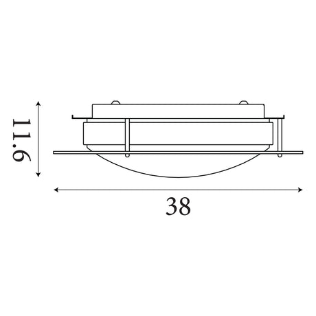 Searchlight Electric Limerick Flush  -  Chrome, Mirror, Opal Glass, IP44 8803-36CC
