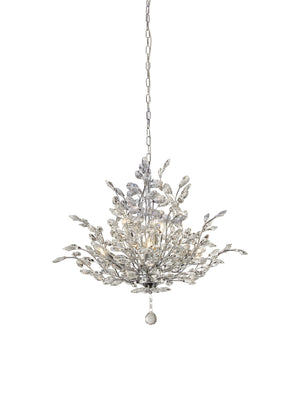 Bouquet  7Lt Pendant - Chrome Metal & Crystal